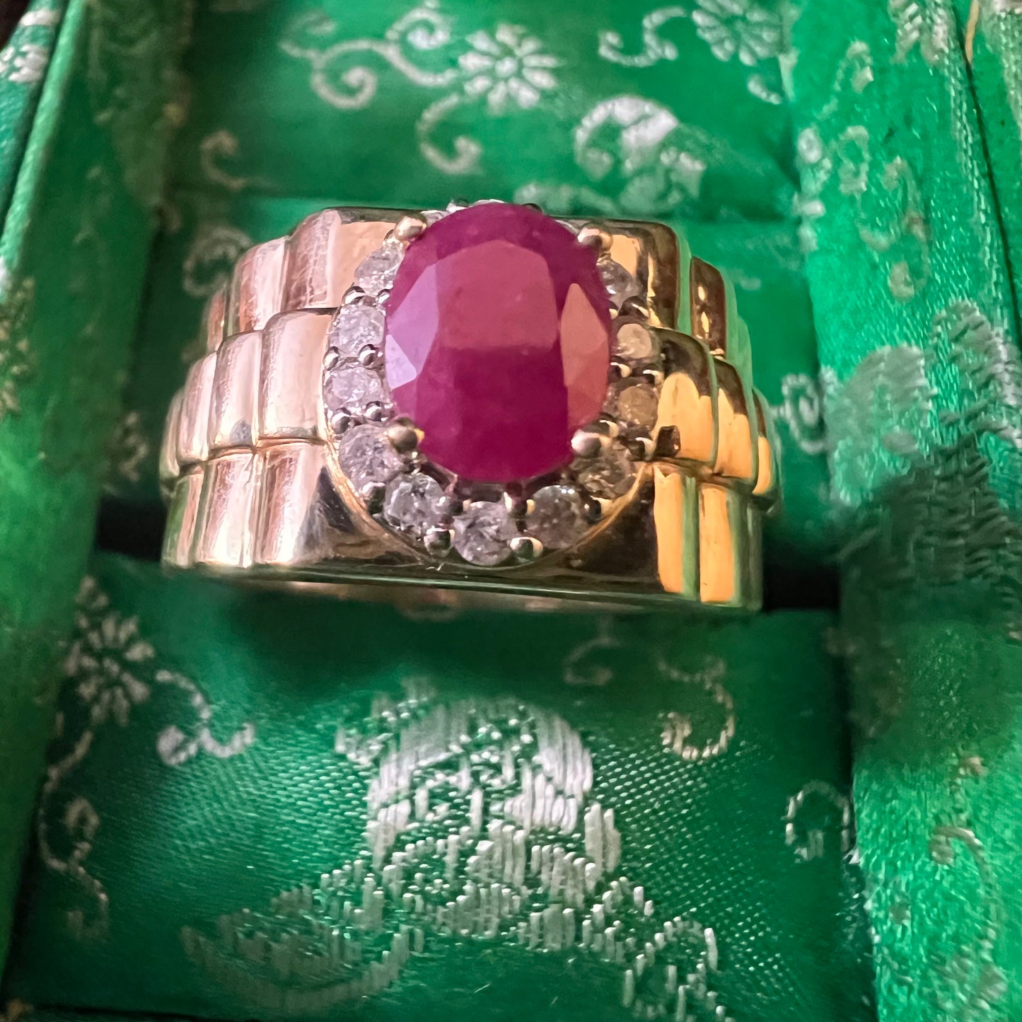 Yellow Gold 14ct Ruby Diamond Ring
